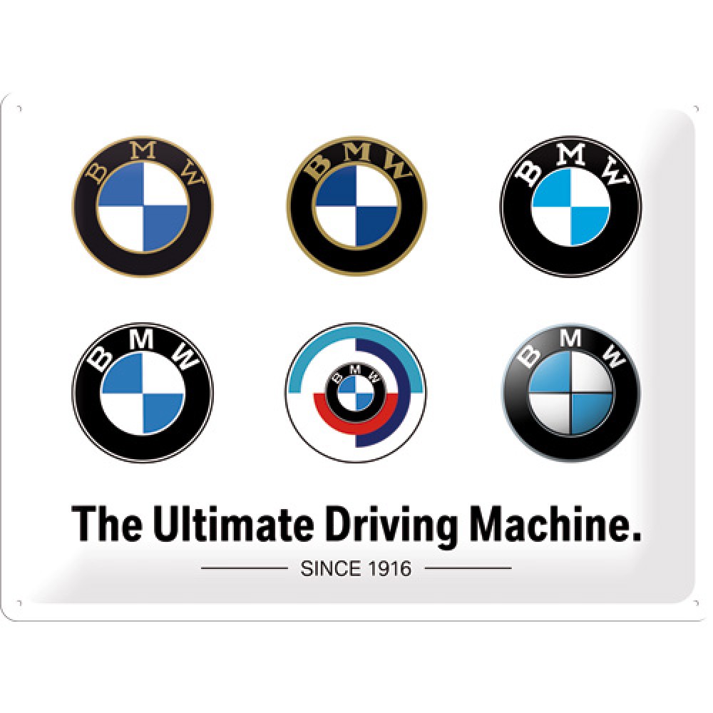 Placa metalica BMW - Logo Evolution